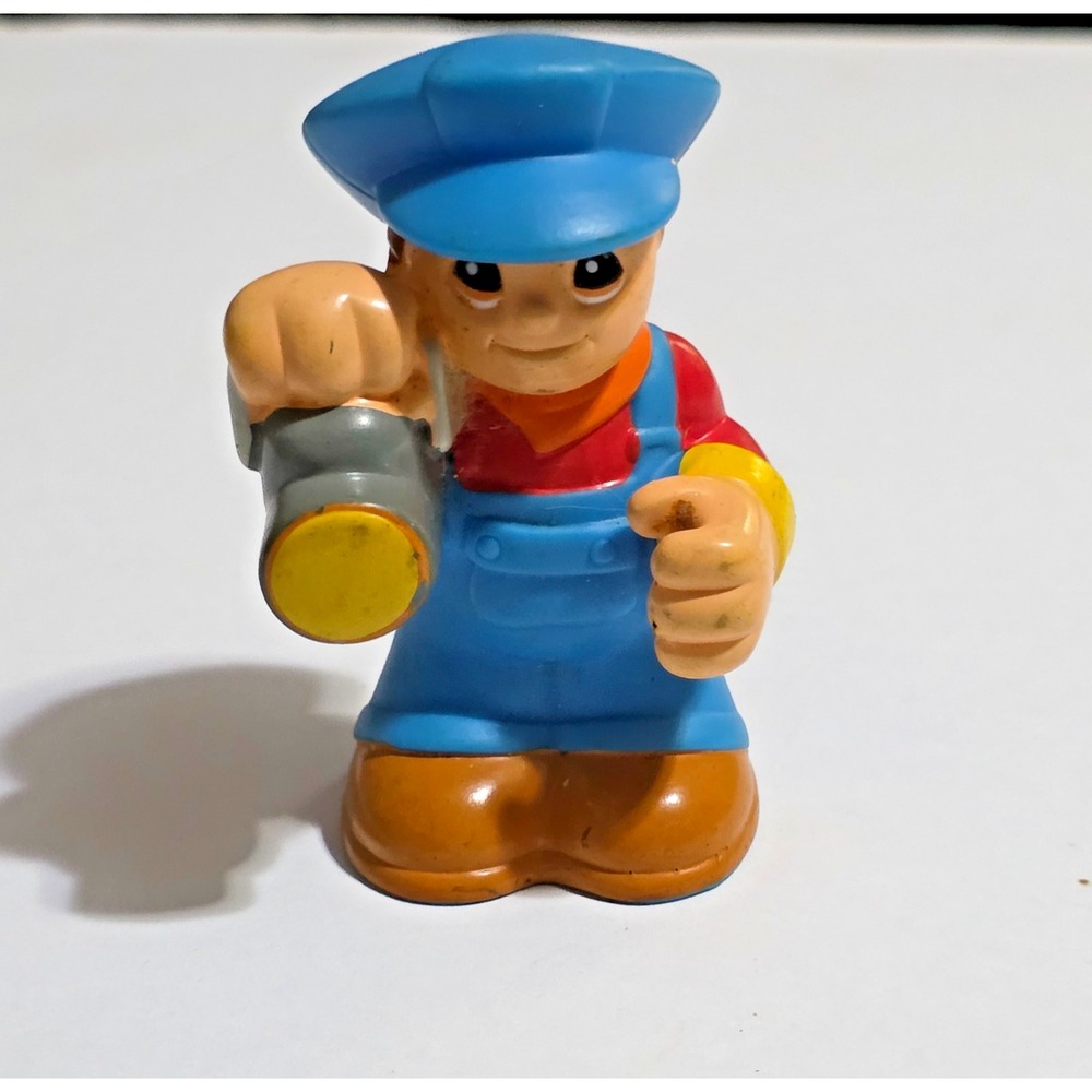 Little Tikes Train Conductor lantern chunky action figure Vintage 1990s 3"